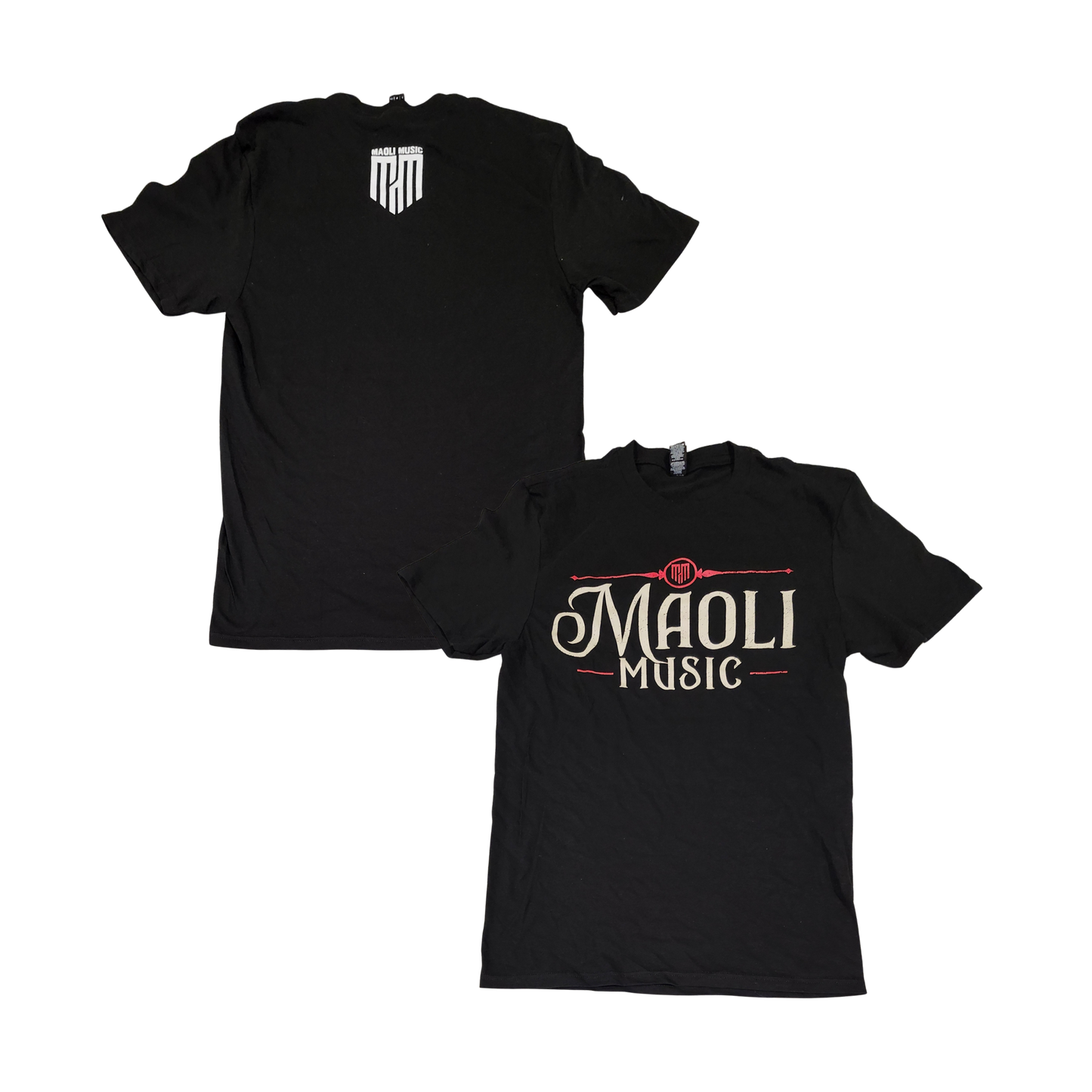 Maoli Music Black Tee (Red Print)