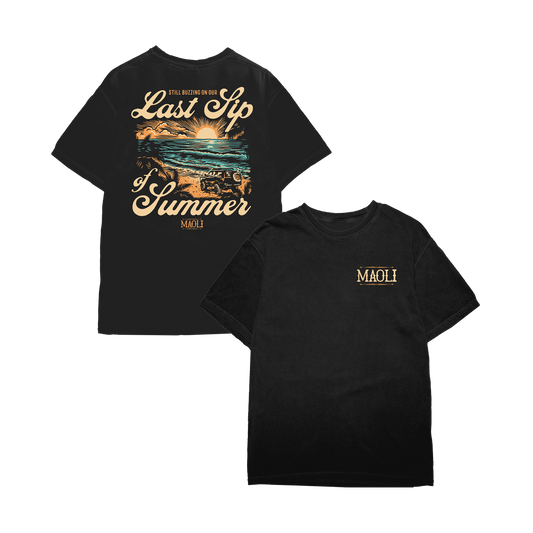 Sunset Beach Black Tee