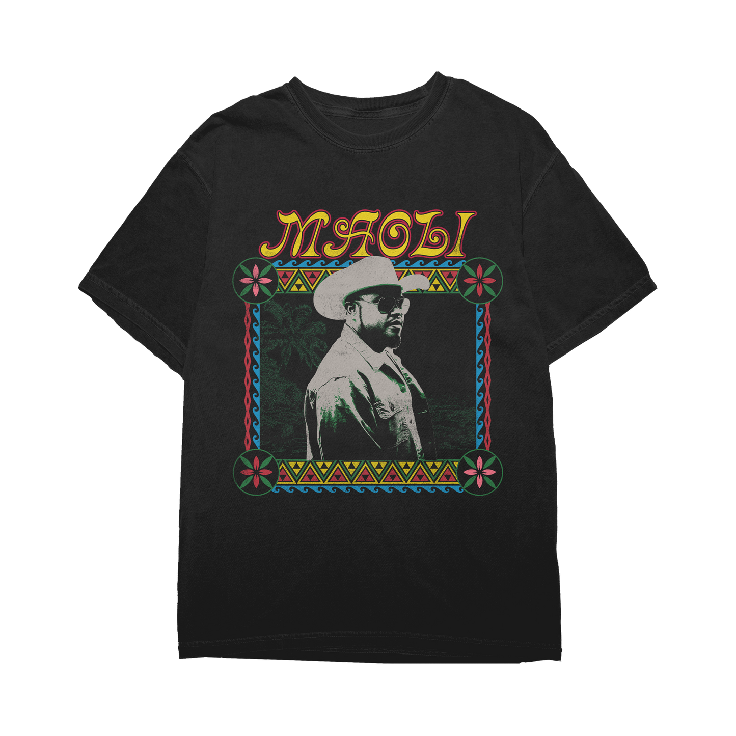 Tribal Beach Black Tee