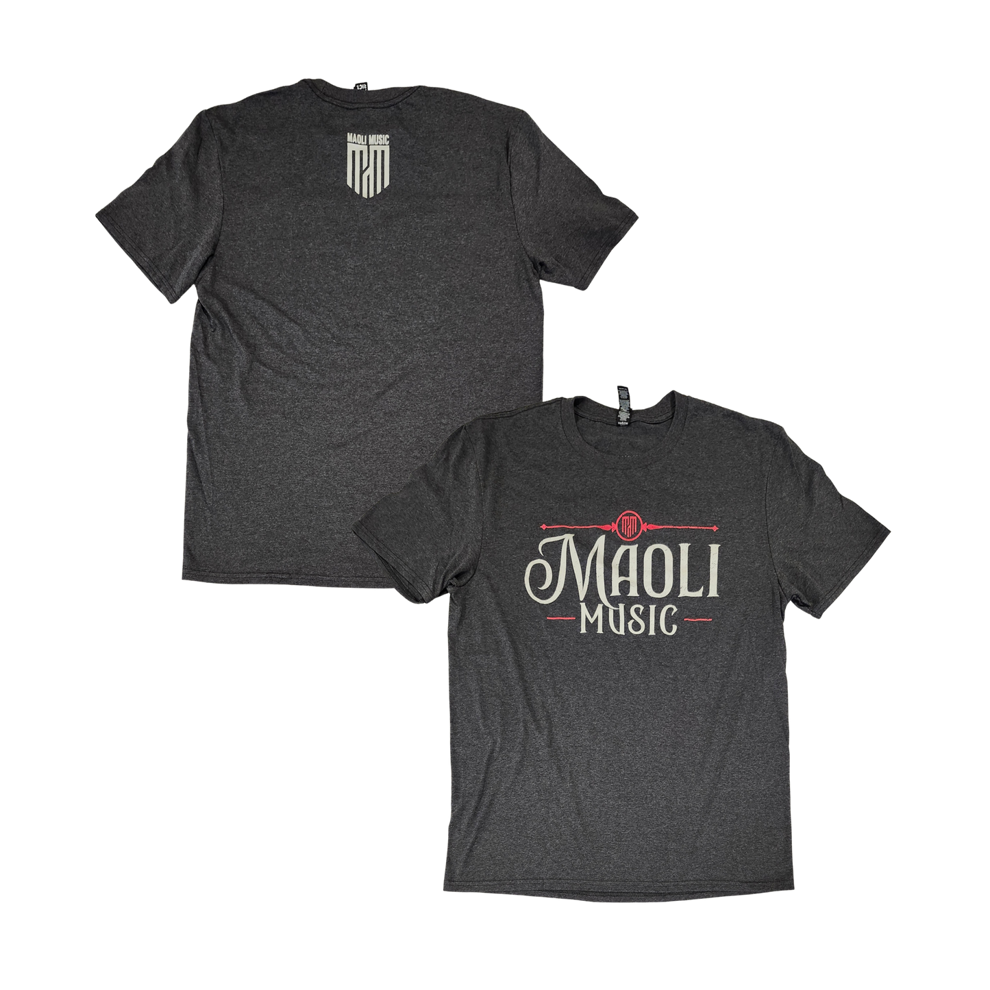 Maoli Music Charcoal Tee (Red Print)