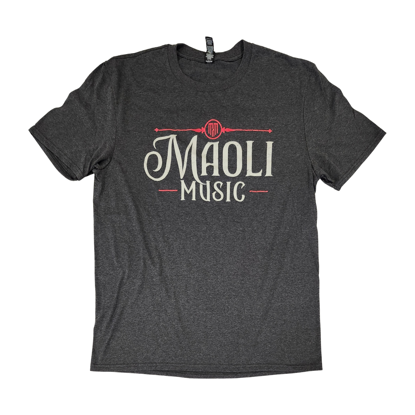 Maoli Music Charcoal Tee (Red Print)