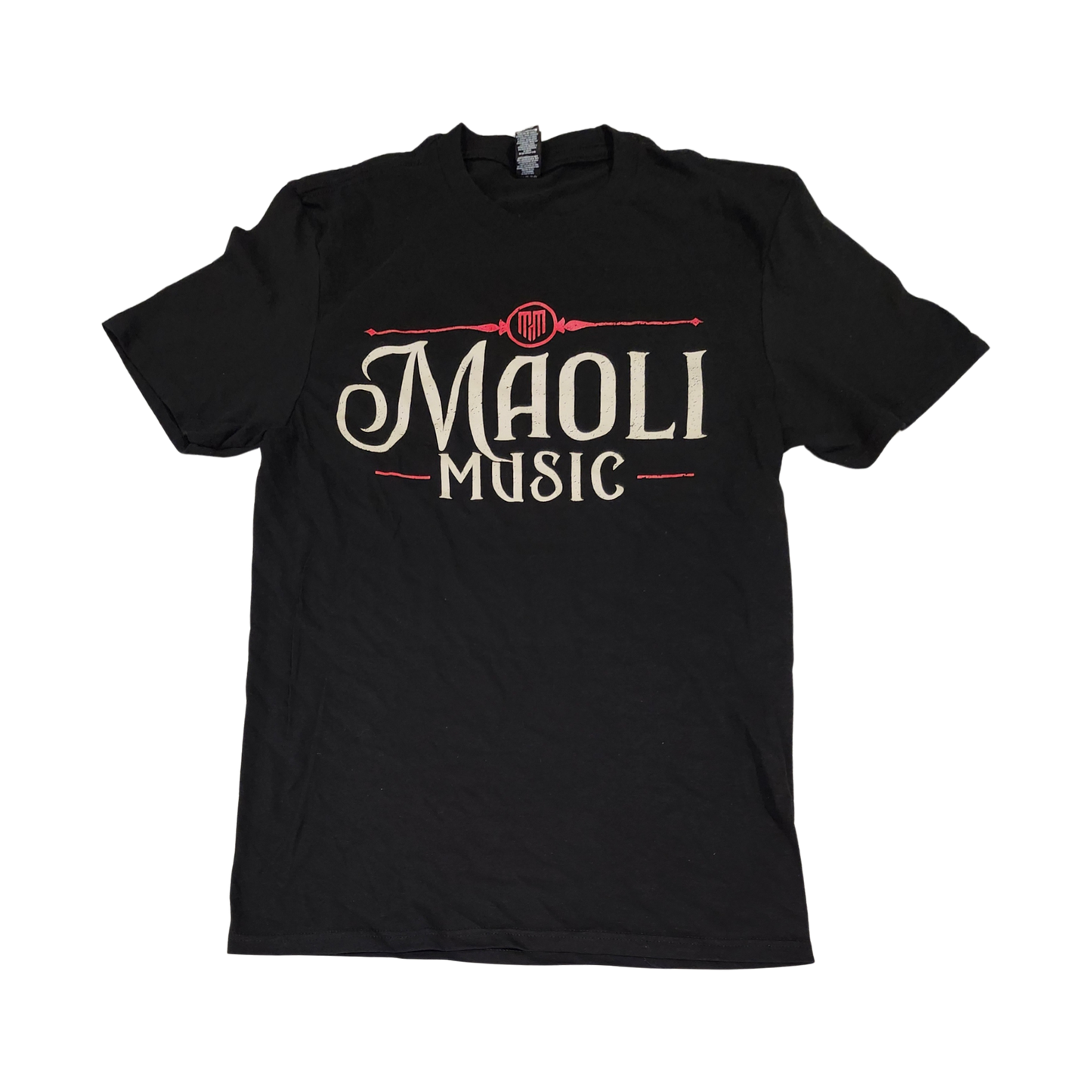 Maoli Music Black Tee (Red Print)